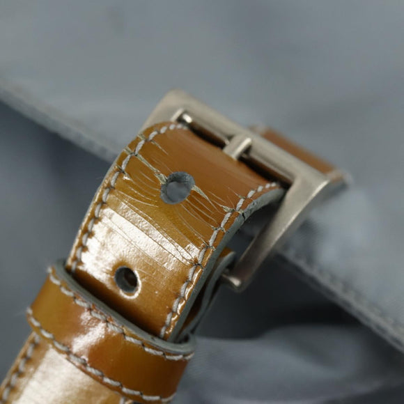 PRADA Shoulder Bag Nylon Blue Silver Auth 157777