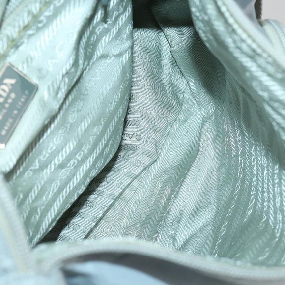 PRADA Shoulder Bag Nylon Blue Silver Auth 157777