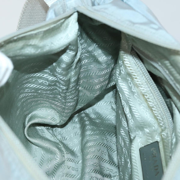 PRADA Shoulder Bag Nylon Blue Silver Auth 157777