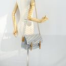 PRADA Shoulder Bag Nylon Blue Silver Auth 157777-25