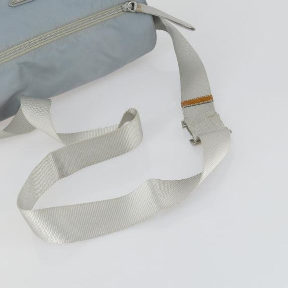 PRADA Shoulder Bag Nylon Blue Silver Auth 157777