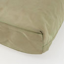 PRADA Tote Bag Nylon Beige Silver Auth 157778-10