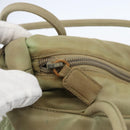 PRADA Tote Bag Nylon Beige Silver Auth 157778-15