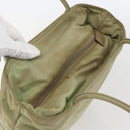 PRADA Tote Bag Nylon Beige Silver Auth 157778-6