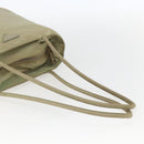 PRADA Tote Bag Nylon Beige Silver Auth 157778-7