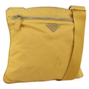 PRADA Shoulder Bag Nylon Yellow Silver Auth 157780-1