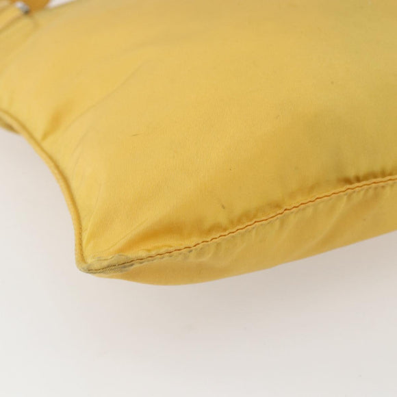 PRADA Shoulder Bag Nylon Yellow Silver Auth 157780