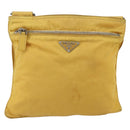 PRADA Shoulder Bag Nylon Yellow Silver Auth 157780-13