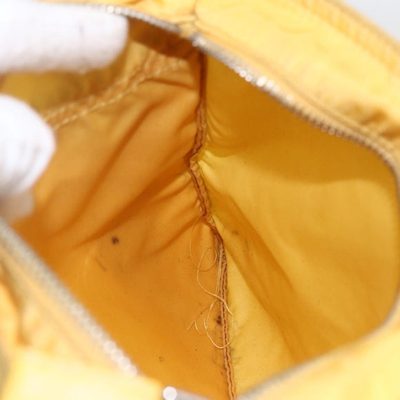 PRADA Shoulder Bag Nylon Yellow Silver Auth 157780