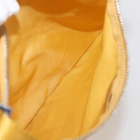 PRADA Shoulder Bag Nylon Yellow Silver Auth 157780
