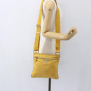 PRADA Shoulder Bag Nylon Yellow Silver Auth 157780-23