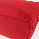 PRADA Tote Bag Nylon Red Silver Auth 157781-15