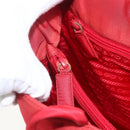 PRADA Tote Bag Nylon Red Silver Auth 157781-10