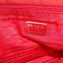 PRADA Tote Bag Nylon Red Silver Auth 157781-18