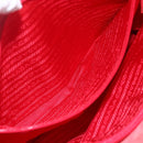 PRADA Tote Bag Nylon Red Silver Auth 157781-21