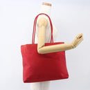PRADA Tote Bag Nylon Red Silver Auth 157781-24
