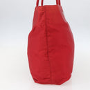 PRADA Tote Bag Nylon Red Silver Auth 157781-3