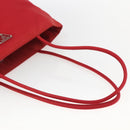 PRADA Tote Bag Nylon Red Silver Auth 157781-7