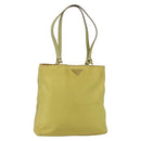 PRADA Tote Bag Nylon Yellow Gold Auth 157782-1