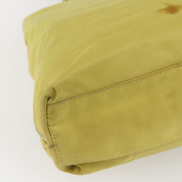 PRADA Tote Bag Nylon Yellow Gold Auth 157782