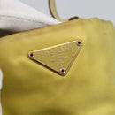 PRADA Tote Bag Nylon Yellow Gold Auth 157782-9
