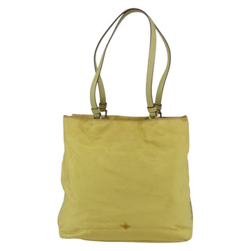 PRADA Tote Bag Nylon Yellow Gold Auth 157782 - 0
