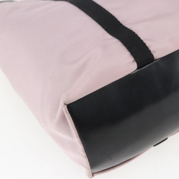 PRADA Tote Bag Nylon Pink Silver Auth 157783