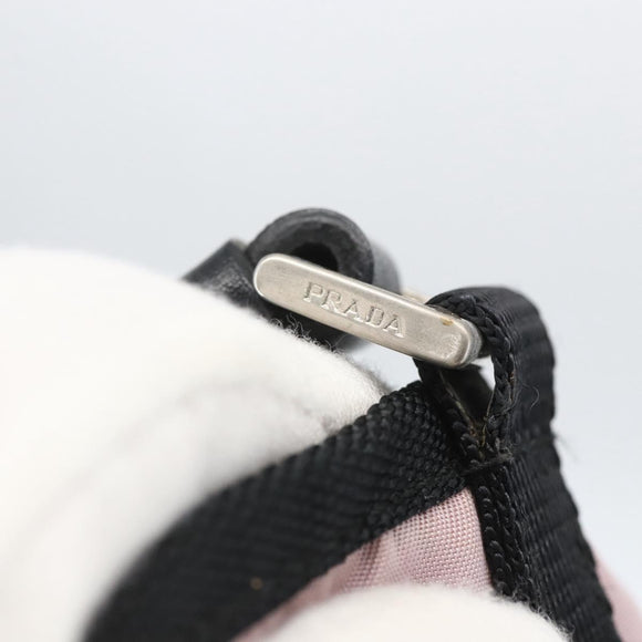 PRADA Tote Bag Nylon Pink Silver Auth 157783