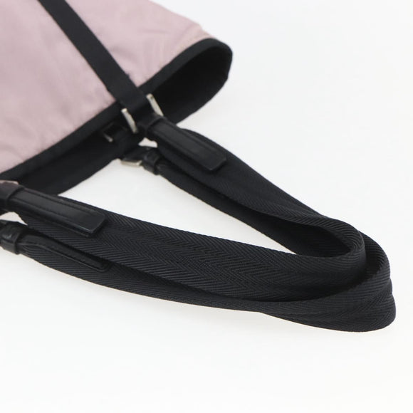 PRADA Tote Bag Nylon Pink Silver Auth 157783