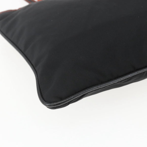 PRADA Tote Bag Nylon Black Silver Auth 157784