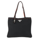 PRADA Tote Bag Nylon Black Silver Auth 157784-2