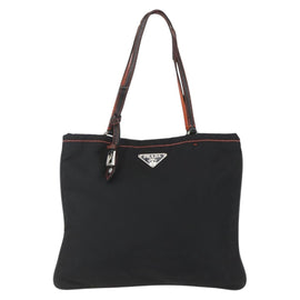 PRADA Tote Bag Nylon Black Silver Auth 157784 - 0