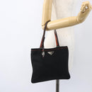 PRADA Tote Bag Nylon Black Silver Auth 157784-25