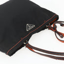 PRADA Tote Bag Nylon Black Silver Auth 157784-6