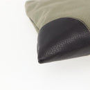 PRADA Tote Bag Canvas Khaki Silver Auth 157785-13