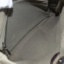 PRADA Tote Bag Canvas Khaki Silver Auth 157785-16