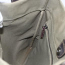 PRADA Tote Bag Canvas Khaki Silver Auth 157785-18