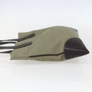 PRADA Tote Bag Canvas Khaki Silver Auth 157785-4