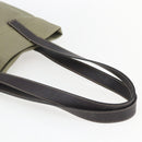 PRADA Tote Bag Canvas Khaki Silver Auth 157785-7