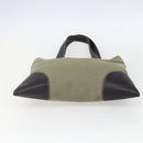 PRADA Tote Bag Canvas Khaki Silver Auth 157785-9