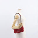 PRADA Chain Nappa Goful Shoulder Bag Leather Red Silver Auth 157786-24