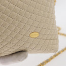 BALLY Chain Shoulder Bag Leather Beige Gold Auth 157787-15