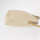 BALLY Chain Shoulder Bag Leather Beige Gold Auth 157787-4