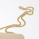 BALLY Chain Shoulder Bag Leather Beige Gold Auth 157787-8