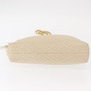 BALLY Chain Shoulder Bag Leather Beige Gold Auth 157787-9