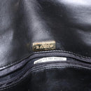 BALLY Chain Shoulder Bag Leather Black Gold Auth 157788-18