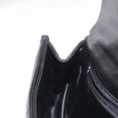 BALLY Chain Shoulder Bag Leather Black Gold Auth 157788-21