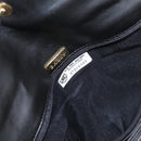 BALLY Chain Shoulder Bag Leather Black Gold Auth 157788-24