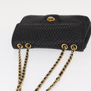 BALLY Chain Shoulder Bag Leather Black Gold Auth 157788-6