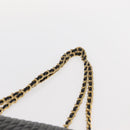 BALLY Chain Shoulder Bag Leather Black Gold Auth 157788-8